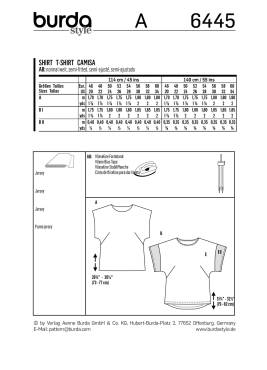 T-Shirt | BURDA-Edition | Size: 46 - 60 | Levels: 1