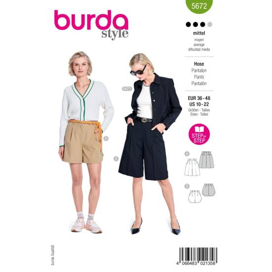 Shorts | BURDA | Gr: 36-48 | Level: 3
