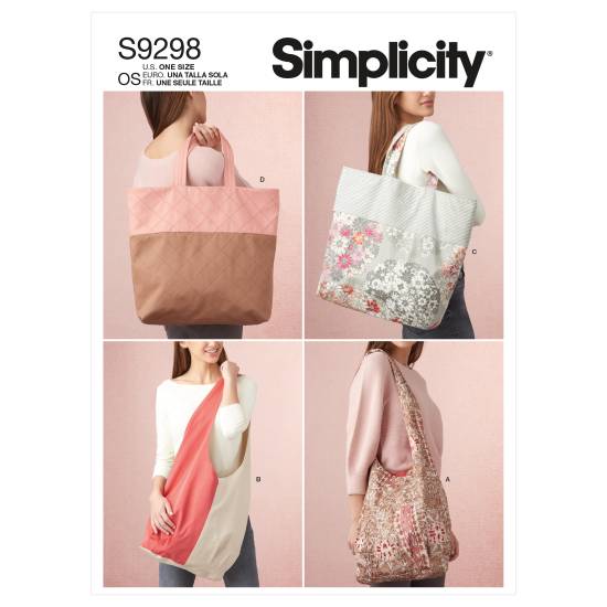 Simplicity Schnittmuster Damen Accessoires Taschen Shopper #9298.OS