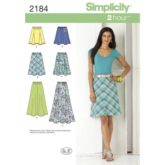 Simplicity Schnittmuster Damen A-Linien Rock #2184.H5 Gr. 32-40