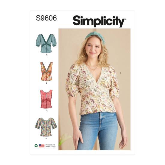 Simplicity Schnittmuster Damen Blusentop #9606.U5 Gr. 42-50