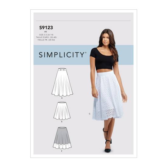 Simplicity Schnittmuster Damen Glockenröcke #9123.R5 Gr. 40-48