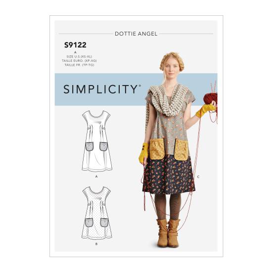 Simplicity Schnittmuster Damen Kleider im Granny Look #9122.A