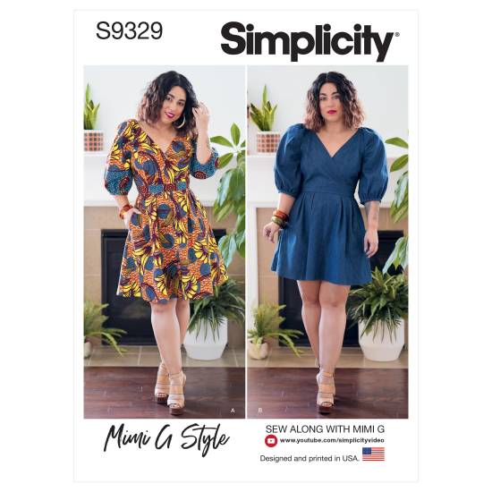 Simplicity Schnittmuster Damen Kleid Mini / Midi #9329.H5 Gr. 32-40