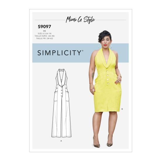 Simplicity Schnittmuster Damen Kleid und Jumpsuit #9097.H5 Gr. 32-40