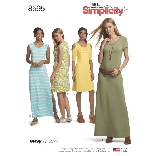 Simplicity Schnittmuster Damen Shiftkleid #8595.A Gr. 32-50