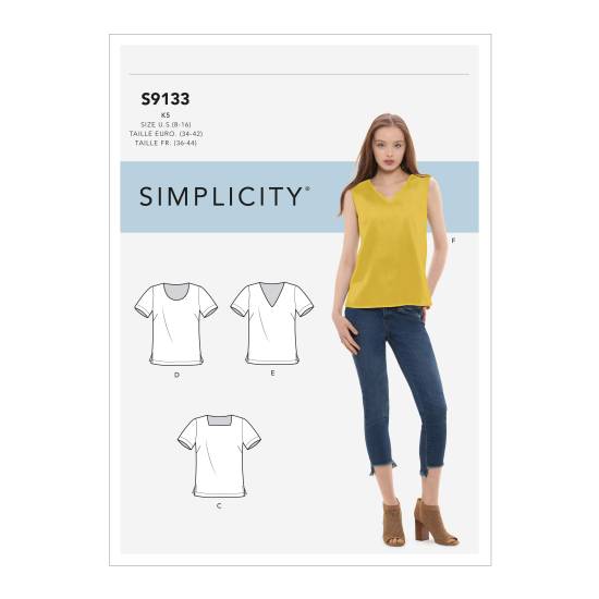 Simplicity Schnittmuster Damen T-Shirt #9133.U5 Gr. 42-50