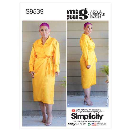 Simplicity Schnittmuster Damen Wickelkleid #9539.D5 Gr. 30-38