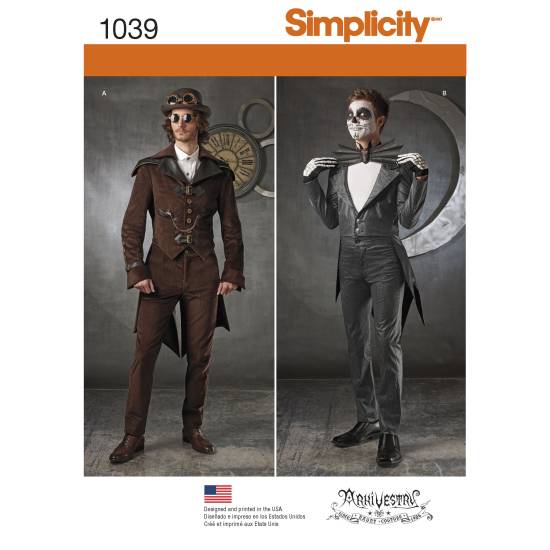 Simplicity Schnittmuster Herren Jacke Hose Kostüm Weste Cosplay Karneval #1039.AA
