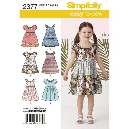 Simplicity Schnittmuster Kinder-Kleider #2377.A Gr. 3-8 Jahre