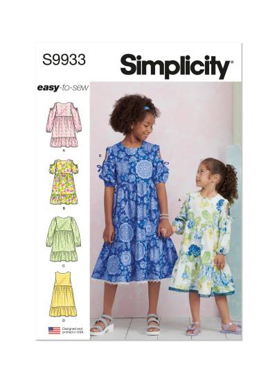 Simplicity Schnittmuster Mädchen Stufenkleider #9933.HH Gr. 3-6 Jahre
