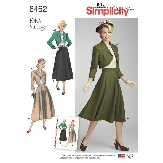 Simplicity Schnittmuster-Set Damen Bluse Rock Jacke#8462.U5 Gr. 42-50