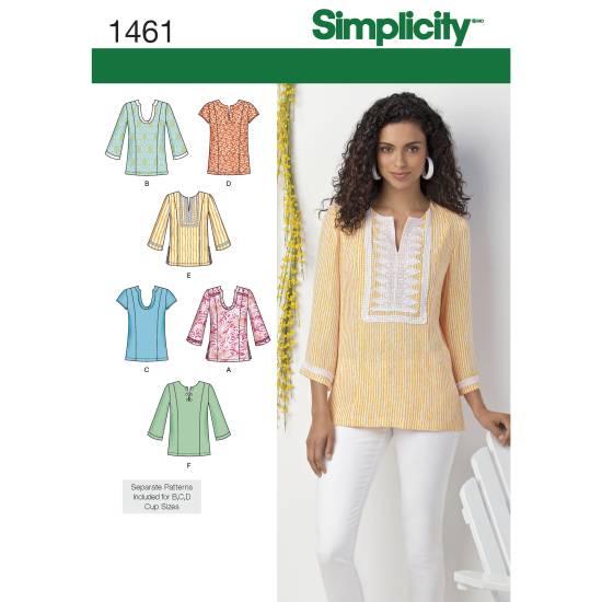 Simplicity Schnittmuster-Set Damen Top-Tunika#1461.BB Gr. 46-54