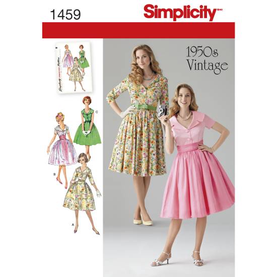Women's and Petite 1950's Vintage Dress | SIMPLICTY | 1459