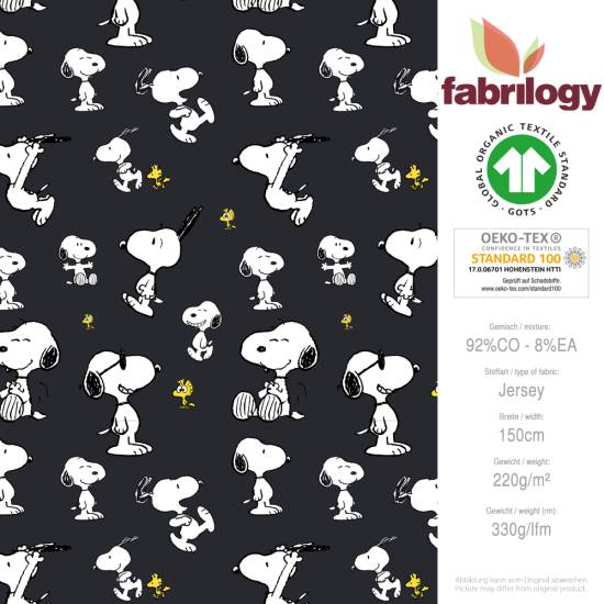 Snoopy Jump - GOTS - black/dark gray