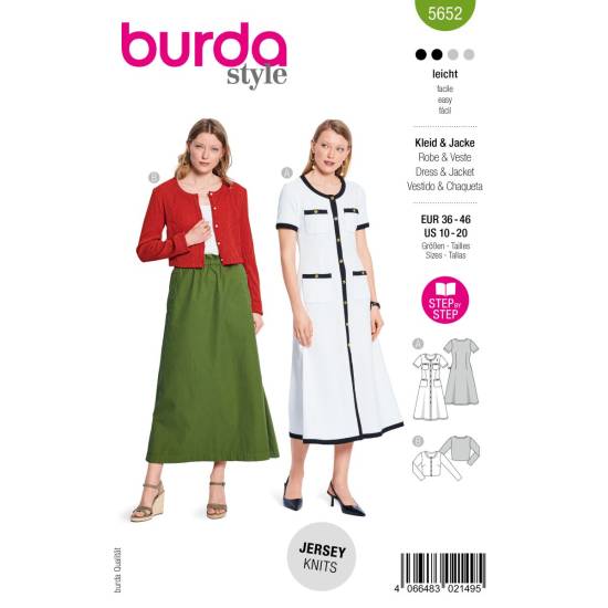 Knitted dress + cardigan | BURDA | Gr: 36 - 46 | Level: 2