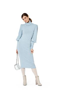 Knitted dress + shirt with turtleneck and gathered sleeves | BURDA | Size: 34-44 | Level: 2