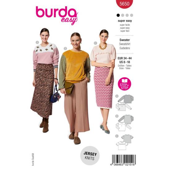 Sweatshirts | BURDA | Gr: 34 - 44 | Level: 1