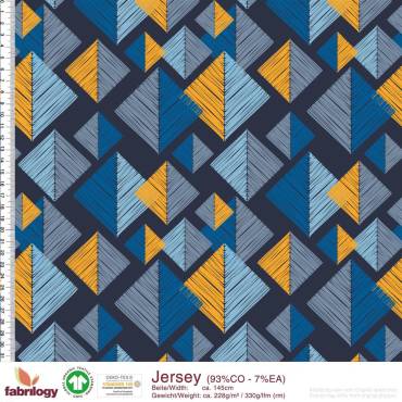 Tangram - GOTS 6.0 - navy-mustard-blue variations