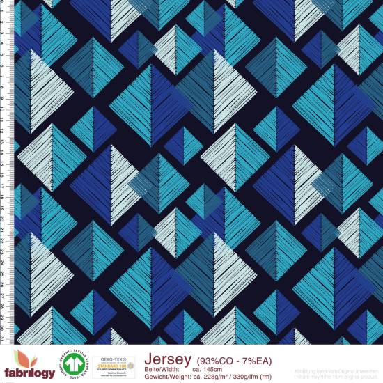 Tangram - GOTS - blue variations
