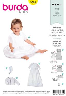 Christening gown | BURDA-Edition | Size: 62 - 86 | Levels: 3