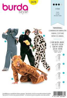 Animal overalls | BURDA | Size: 44 - 56 / 36 - 50 | Level: 3