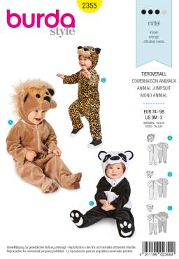 Animal overalls | BURDA | Size: 74 - 98 | Level: 3