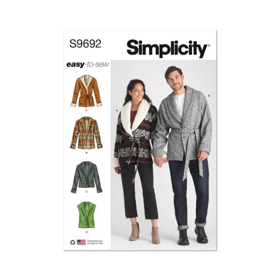 Unisex Jacket, Vest, and Belt | Simplicity | 9692