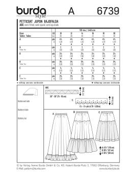 petticoat | BURDA-Edition | Size: 36 - 46 | Levels: 1