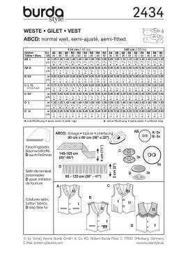 Vest | BURDA | Size: 36-48 | Level: 2