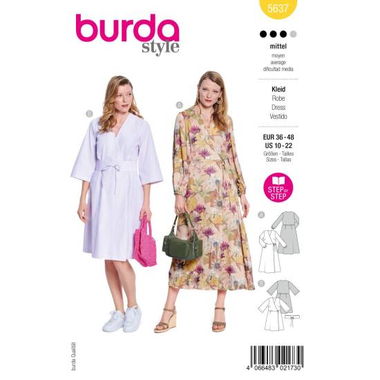 Wrap dresses | BURDA | Gr: 36-48 | Level: 3