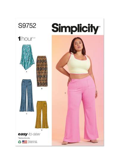 Women's Knit Skirts and Pants in Two Lengths | Simplicity | 9752