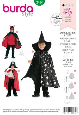 Wizard, pirate, devil | BURDA | Size: 98 - 128 | Level: 2