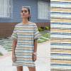Brush Stripes (Popeline) - ECO - blau