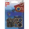 Eyelets and washers, 14.0mm, antique brass