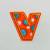 Patch it! | Design 102 | Letter: V | iron-on | 4x4,4 cm | orange