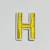 Patch it! | Design 105 | Letter: H | iron-on | 4x2,2 cm | yellow