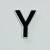 Patch it! | Design 106 | Letter: Y | iron-on | 4x3,2 cm | black