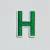 Patch it! | Design 107 | Letter: H | iron-on | 4x2,2 cm | green