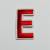Patch it! | Design 108 | Letter: E | iron-on | 4x2,3 cm | red