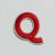 Patch it! | Design 108 | Letter: Q | iron-on | 4,4x3,2 cm | red