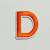 Patch it! | Design 109 | Letter: D | iron-on | 4x3,3 cm | orange