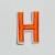 Patch it! | Design 109 | Letter: H | iron-on | 4x2,2 cm | orange