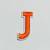 Patch it! | Design 109 | Letter: J | iron-on | 4x2 cm | orange