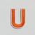 Patch it! | Design 109 | Letter: U | iron-on | 4x3 cm | orange