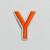 Patch it! | Design 109 | Letter: Y | iron-on | 4x3,2 cm | orange