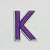 Patch it! | Design 110 | Letter: K | iron-on | 4x3 cm | lilac