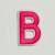 Patch it! | Design 111 | Letter: B | iron-on | 4x2,2 cm | bright pink