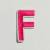 Patch it! | Design 111 | Letter: F | iron-on | 4x2,2 cm | bright pink