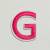 Patch it! | Design 111 | Letter: G | iron-on | 4x3,2 cm | bright pink
